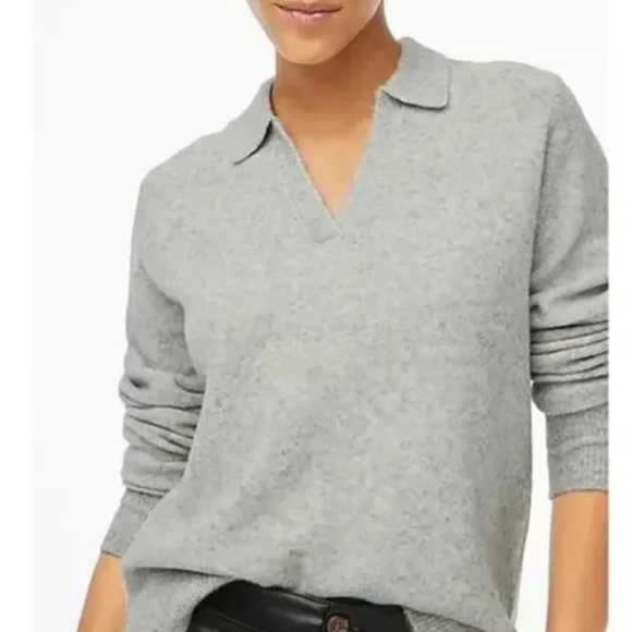 J.Crew Sweaters - J.Crew Sweater Polo Extra Soft Wool Blend Grey